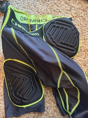 Champro Padded Compression Shorts in Black with Neon Green Trim